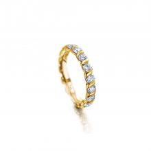 Gelbgold Memoire Ring mit Brillanten halbausgefasst von Meister bei Juwelier Fridrich in München