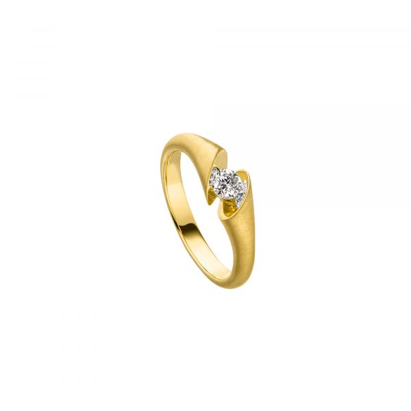 Gelbgold Ring CALLA mit Brillant von Schaffrath bei Juwelier Fridrich in München